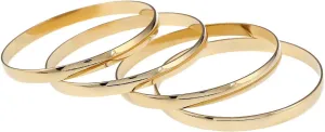 4pcs Plain Bangles Dubai Gold Jewelry Bangles African Glossy Bangles & Bracelets