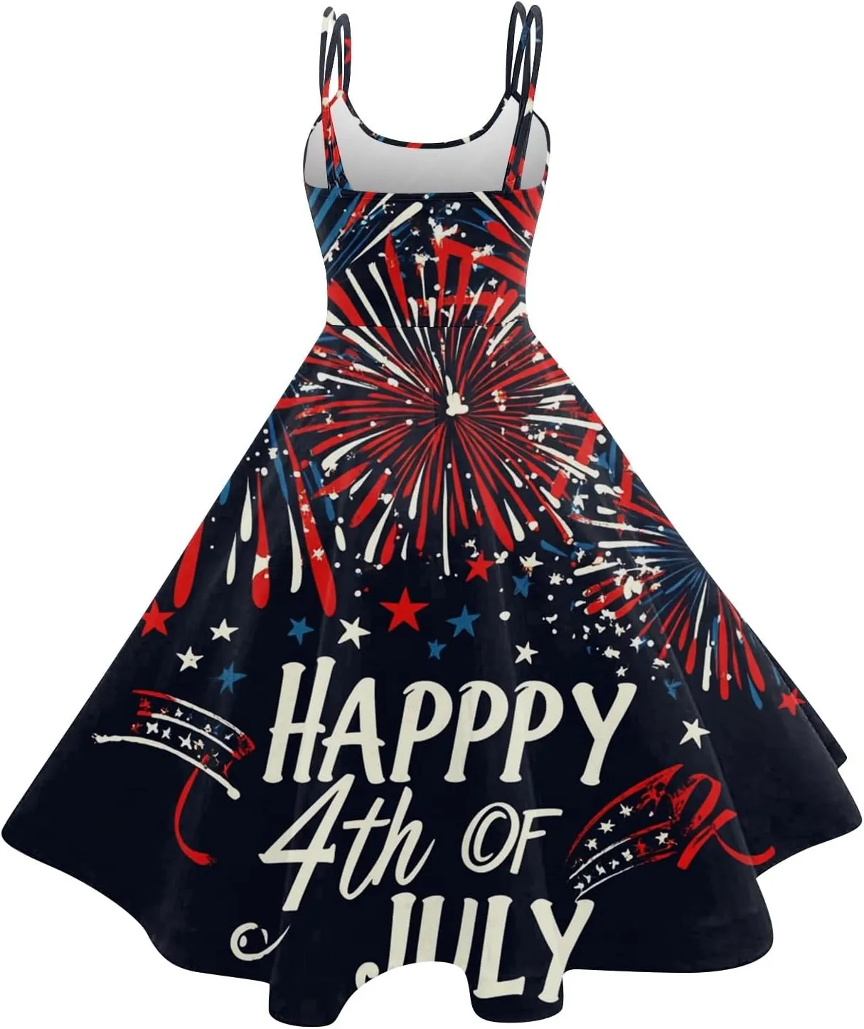 4Th of July Dress Women Plus Size Midi Red White and Blue Dresses Sleeveless Patriotic Dress Holiday Festival Dresses