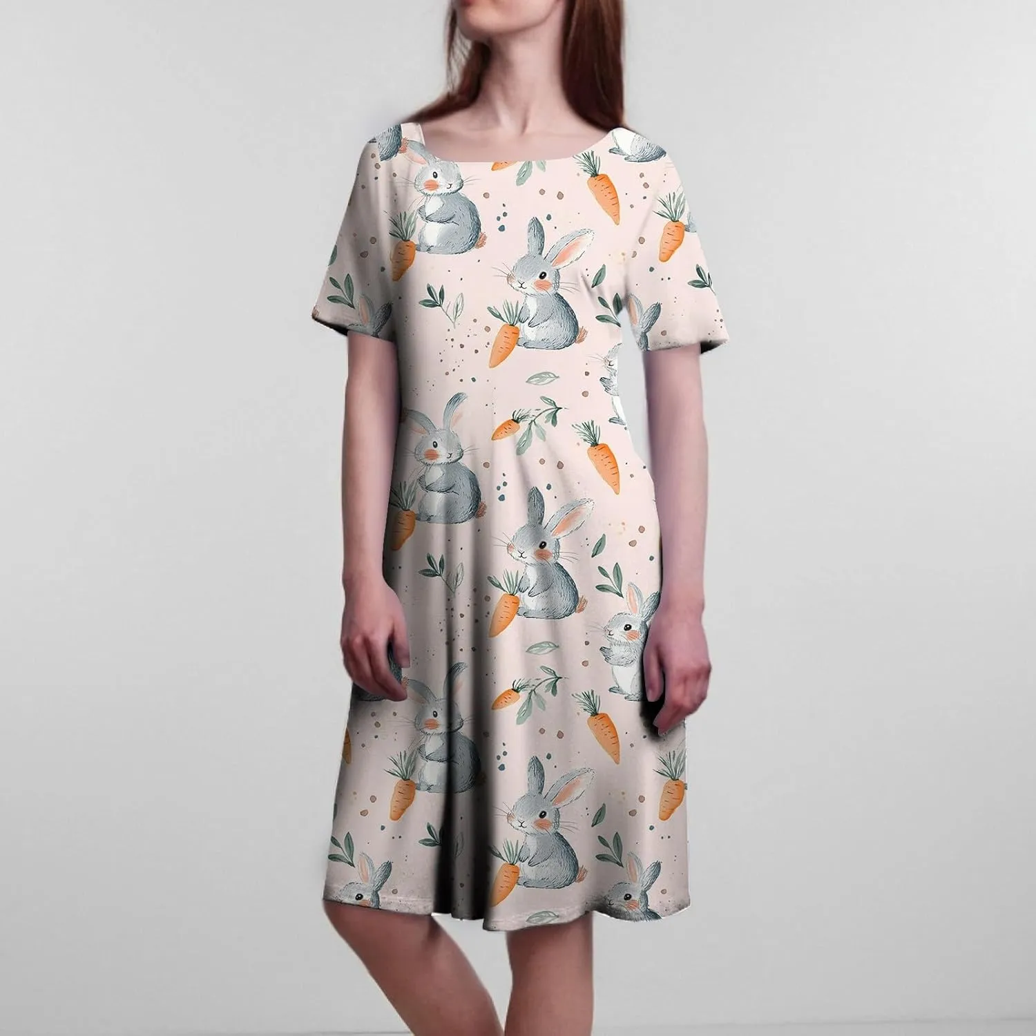 4th of July Dresses for Women midi red White and Blue Summer Dress Round Neck a line Short Sleeve Formal Dress Elegant