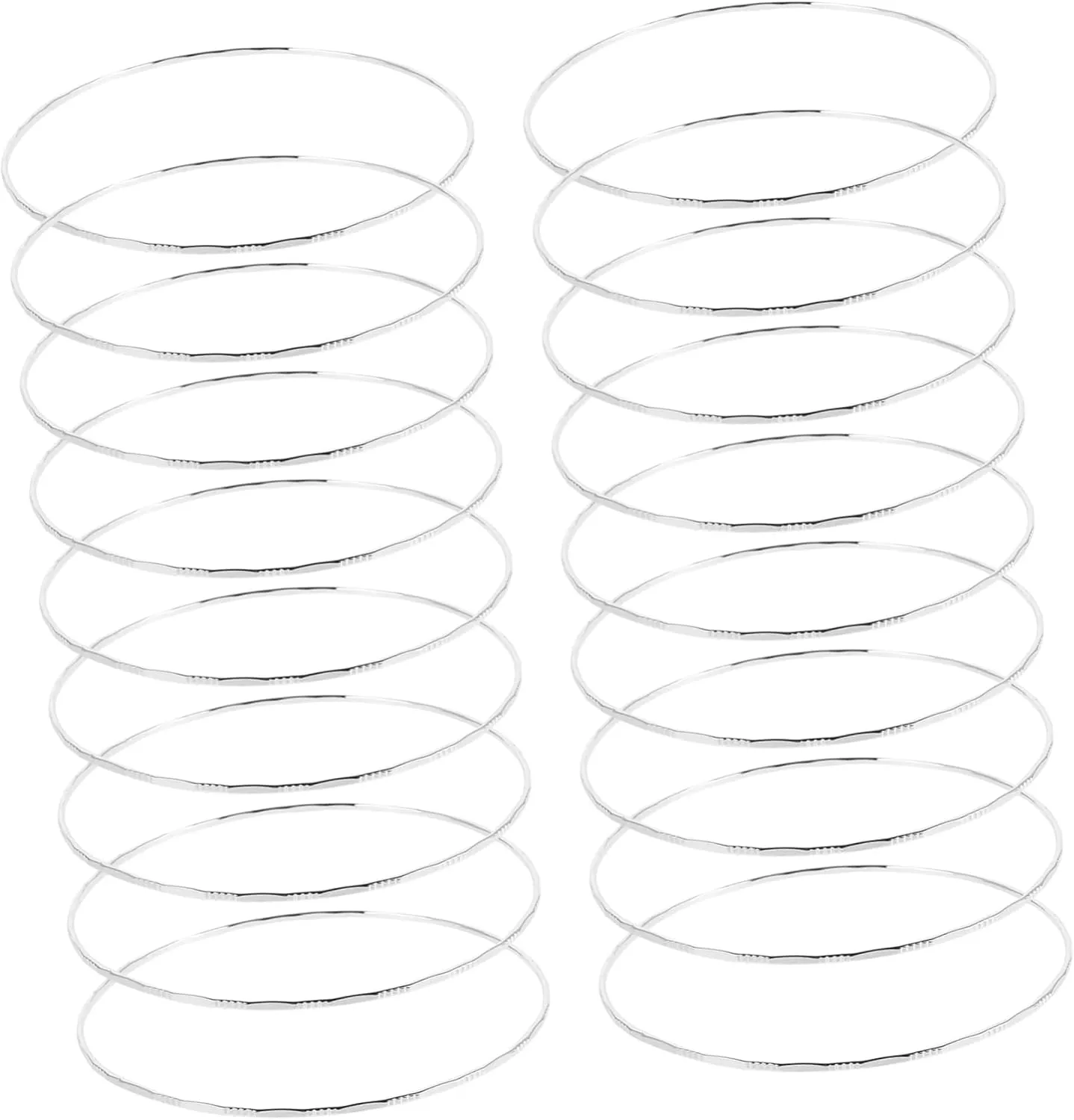 50pcs Silver Bangle Bracelets for Women Durable Thin Dance Jewelry Fashionable Carved Design for Stacking Wristbands Occasion