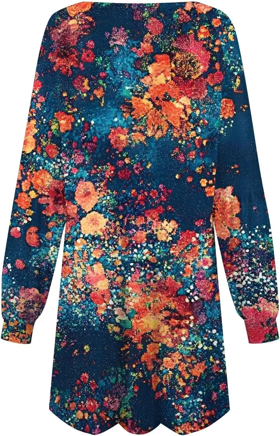 ADHOWBEW Summer Dresses for Women 2025 Long Sleeve Trendy Plus Size Sexy Casual Round Neck Midi Dresses