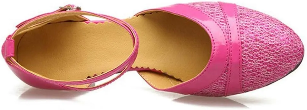 AMDBEL Sandals for Women Dressy Summer Fashion Open Toe Low Heel Pump Sandal Elegant Dance Shoes Buckle Dress Heeled Sandals