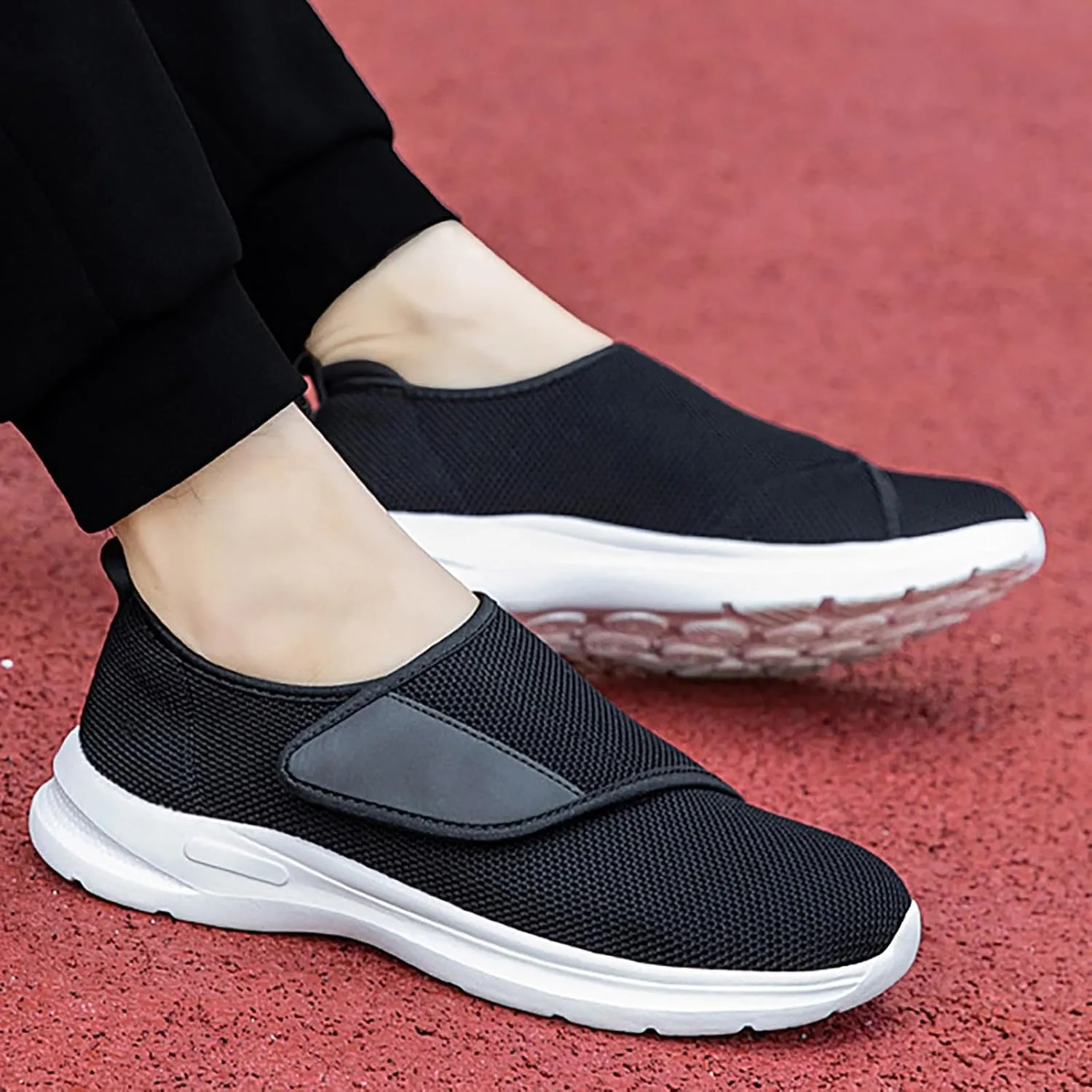 Athletic Fashion Sneakers for Men Comfortable Lightweight Casual Walking Shoe Lightweight Elderly Slip On Shoes
