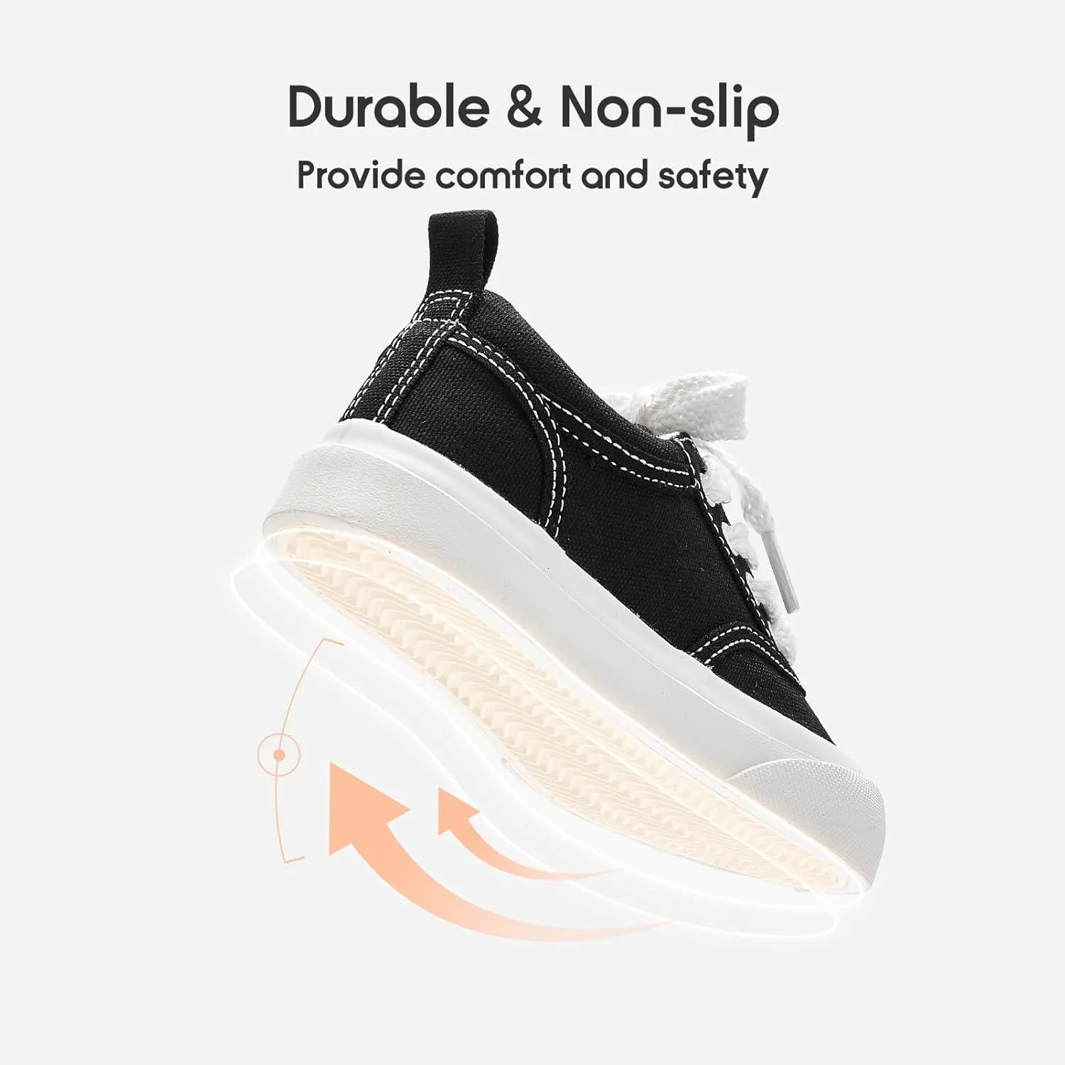 Balabala Toddler Sneakers for Boys and Girls Dual Hook and Loops Sneakers Slip On Canvas Shoes Soft and Durable