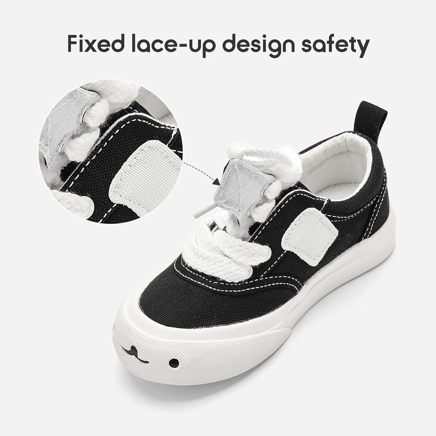 Balabala Toddler Sneakers for Boys and Girls Dual Hook and Loops Sneakers Slip On Canvas Shoes Soft and Durable
