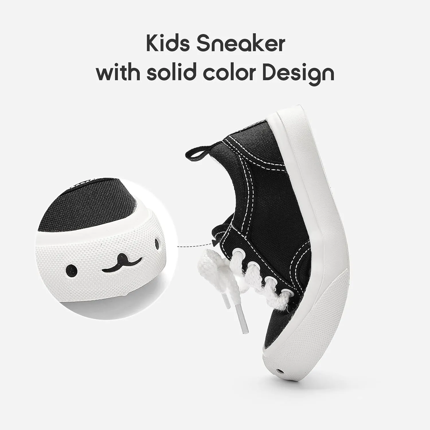 Balabala Toddler Sneakers for Boys and Girls Dual Hook and Loops Sneakers Slip On Canvas Shoes Soft and Durable