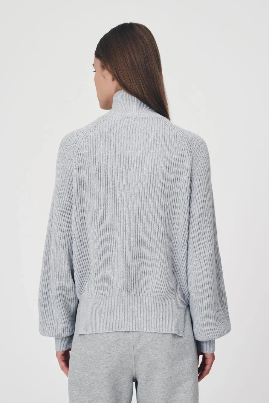 Banjo Zip Knit Cardigan Grey Marle