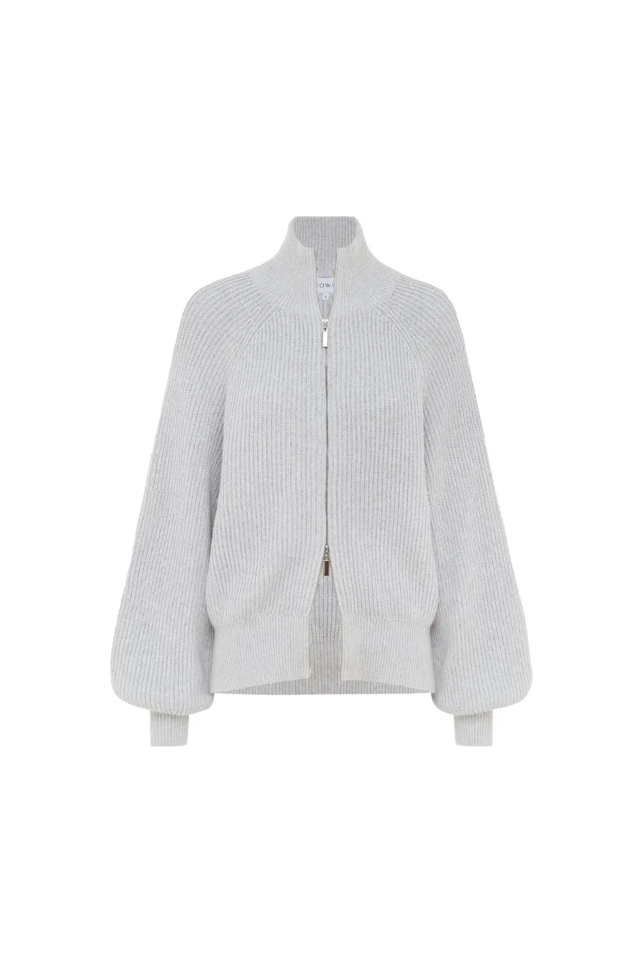 Banjo Zip Knit Cardigan Grey Marle