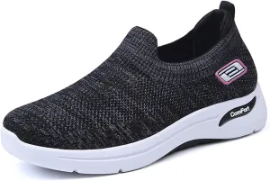 Best Walking Shoes for Women Breathable Knit Slip On Sneakers with Arch Support Lightweight Comfort Soft Cushion Available Shoes for Outdoor Sport Travel Hiking