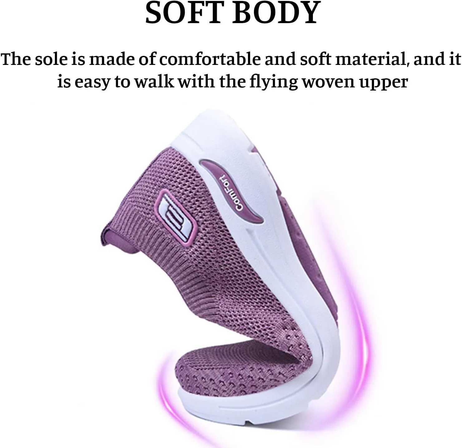 Best Walking Shoes for Women Breathable Knit Slip On Sneakers with Arch Support Lightweight Comfort Soft Cushion Available Shoes for Outdoor Sport Travel Hiking