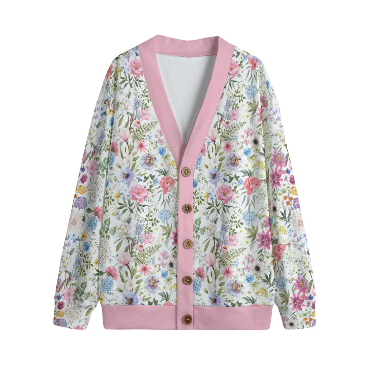 Bohemia Exotic Floral Printed Knitted Jumper Cardigan Sweater