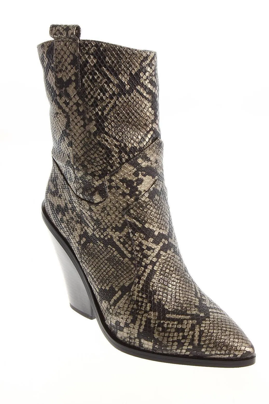 BRONZE REPTILE HEELED BOOT