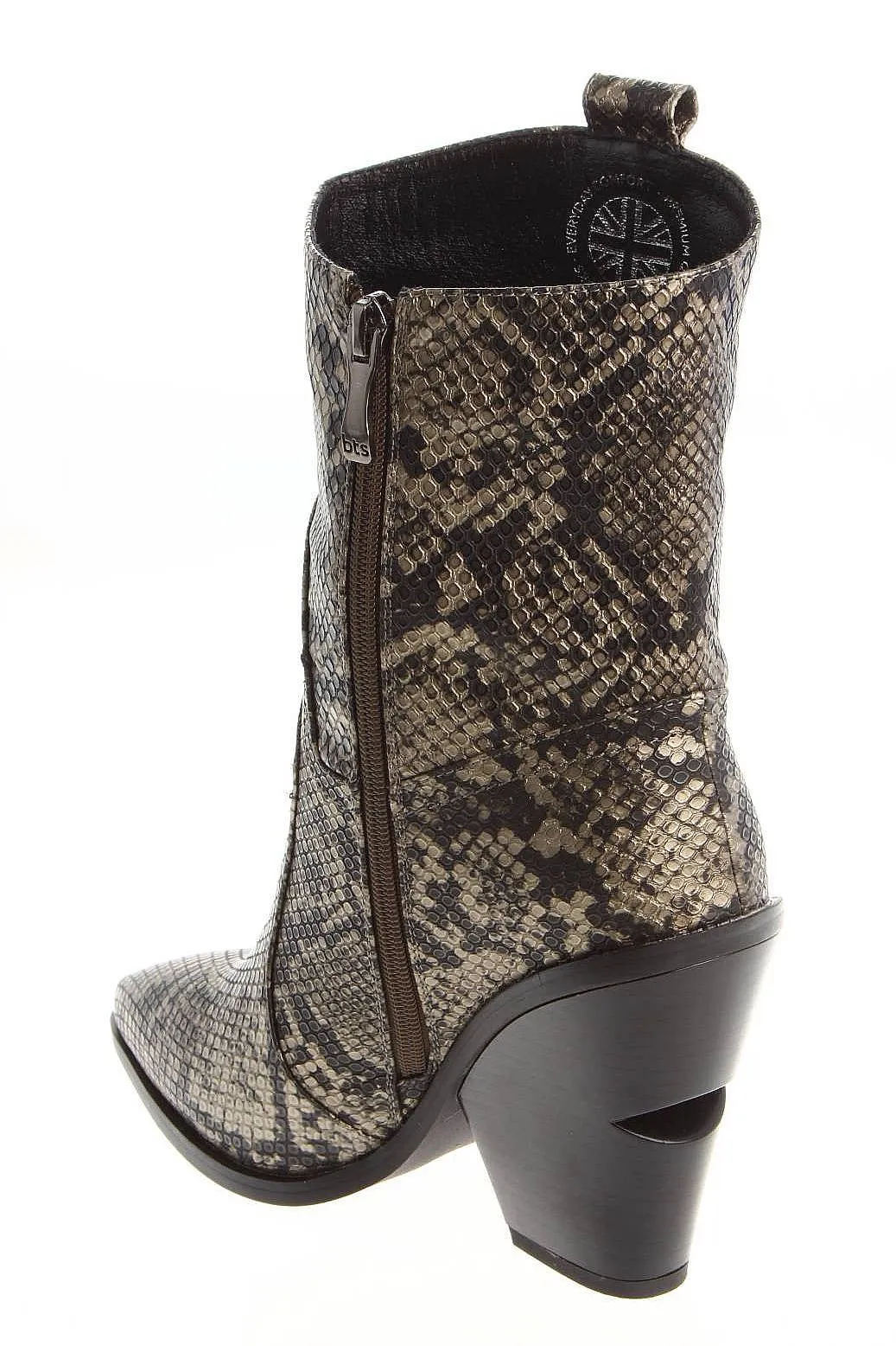 BRONZE REPTILE HEELED BOOT