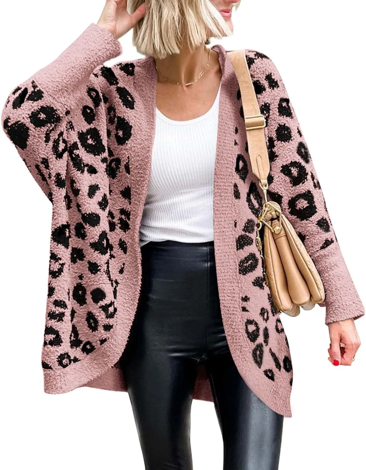 BTFBM Womens Cardigan Sweaters Long Sleeve Open Front Cardigans Fall Fashion Loose Knit Printed Outwear Spring Coats