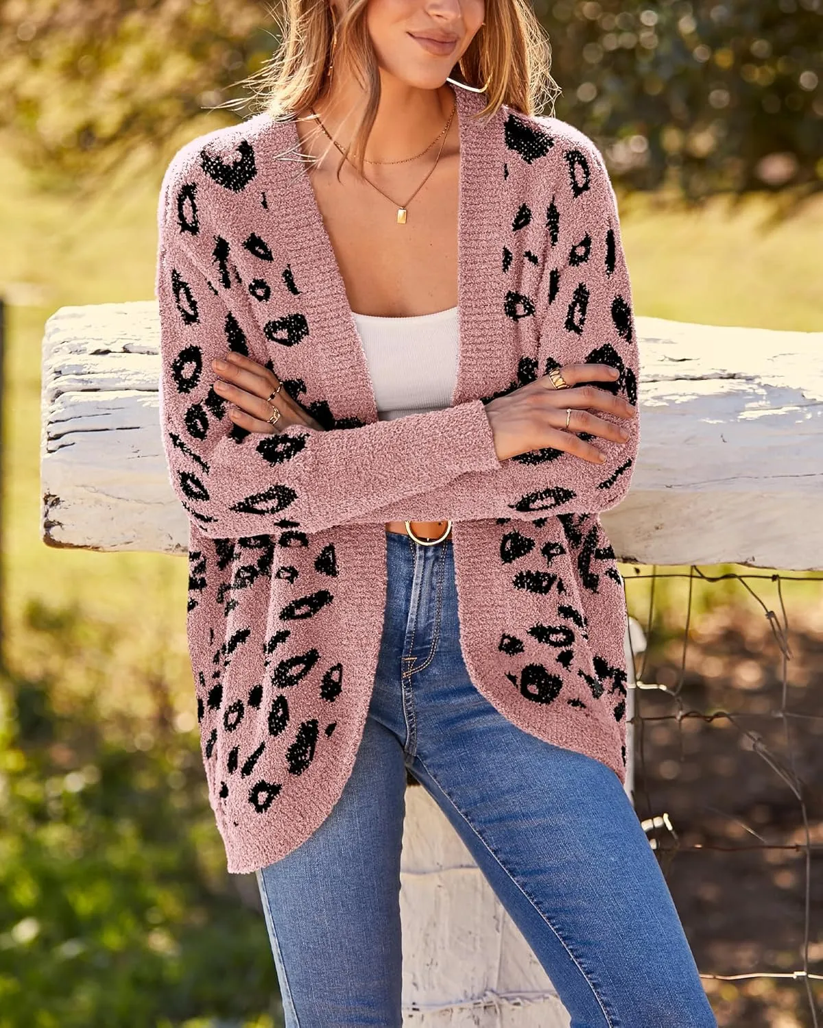BTFBM Womens Cardigan Sweaters Long Sleeve Open Front Cardigans Fall Fashion Loose Knit Printed Outwear Spring Coats