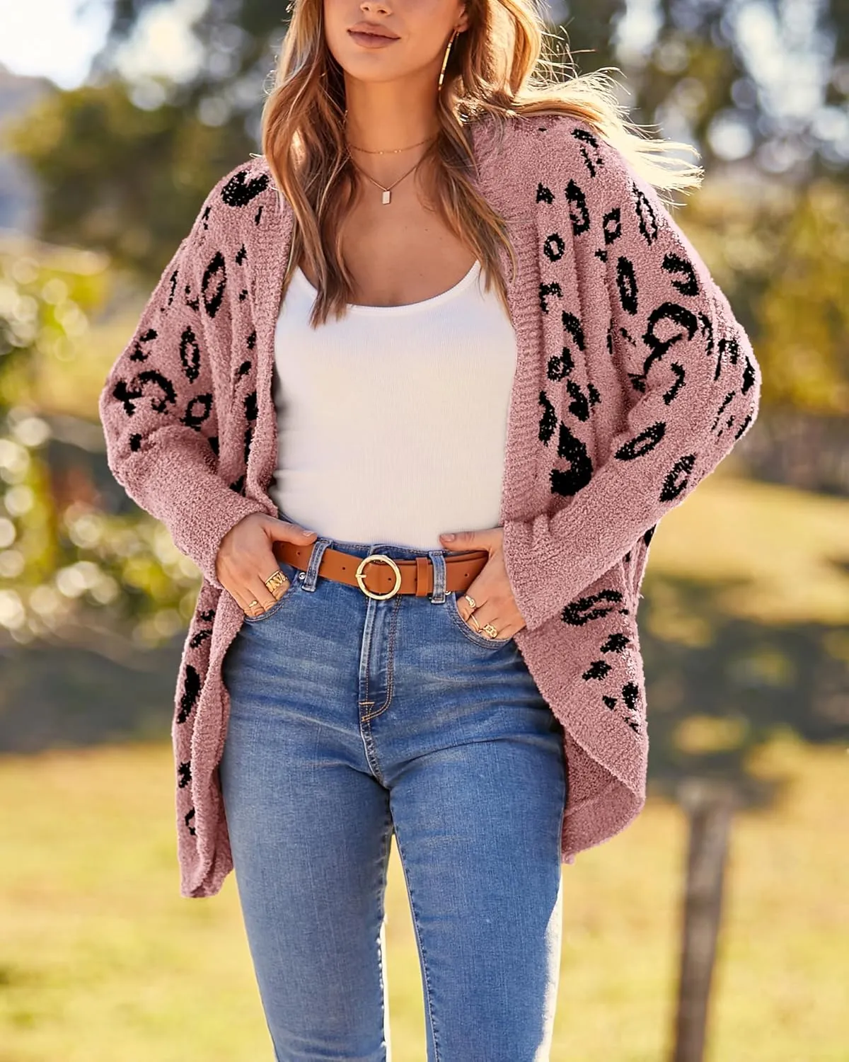 BTFBM Womens Cardigan Sweaters Long Sleeve Open Front Cardigans Fall Fashion Loose Knit Printed Outwear Spring Coats