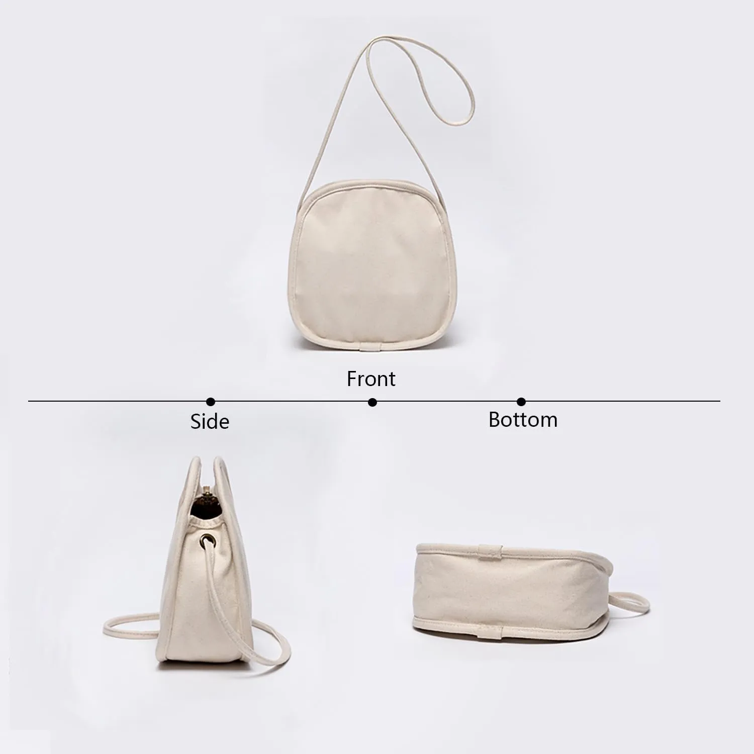 Canvas Small Round BagUnique Round Design Women's Crossbody Bags for Fashion and Large Capacity
