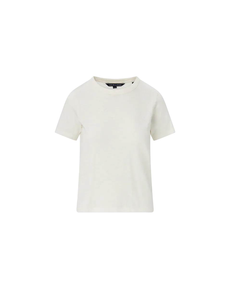 CARLA COTTON CREWNECK TEE IN ECRU
