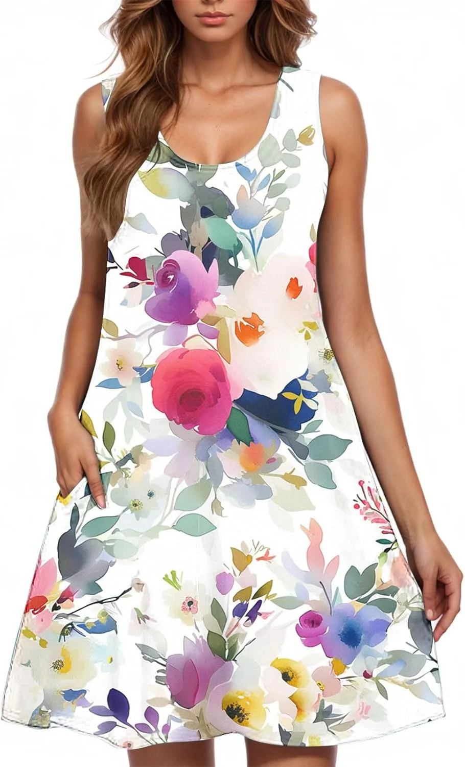 Casual Summer Dress Floral Boho Beach Dress V Neck Ruffle Dress Holiday Party Dresses for Women 2025