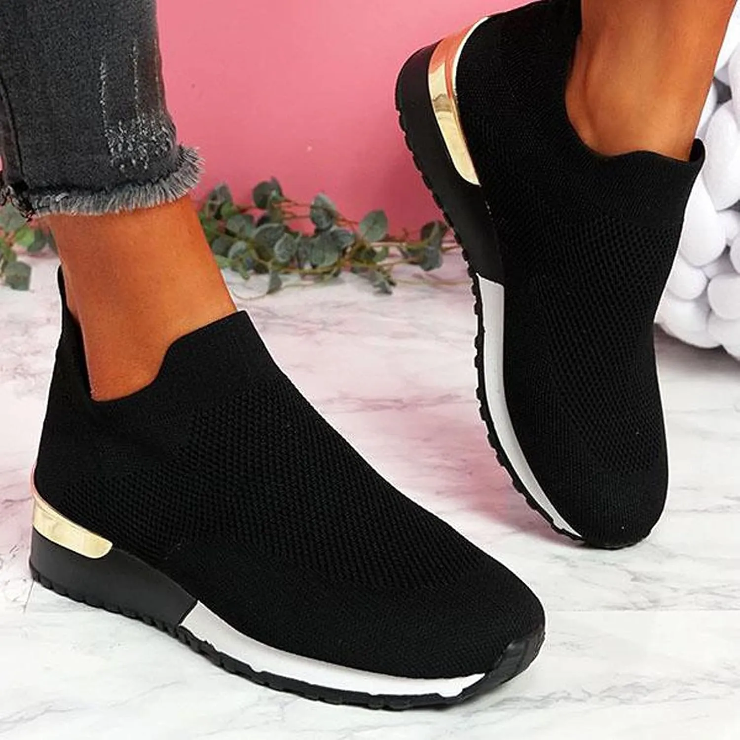 Cathalem Walking Shoes for Women Mesh Flat Shoes Casual Breathable Athletic Tennis Lightweight Summer Sneakers