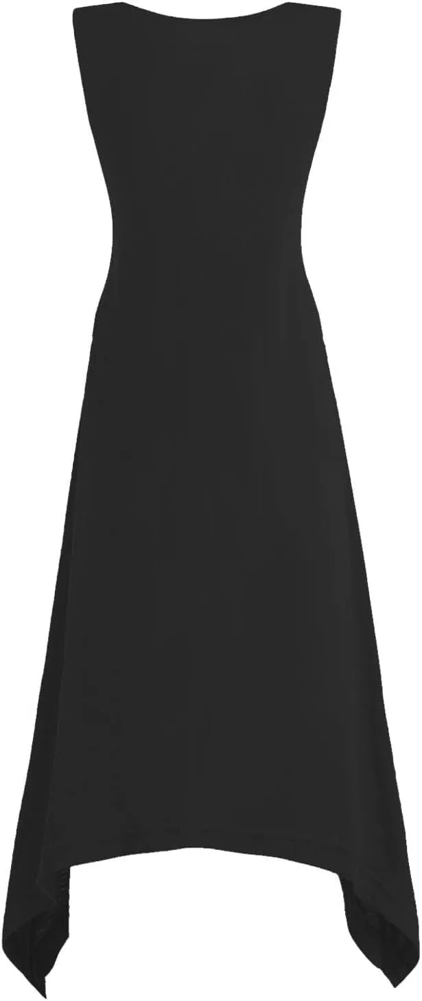Ceboyel Womens 2024 Casual Summer Sundresses Flowy Sleeveless Tank Dresses Handkerchief Hem Dress Beach Vacation Outfits