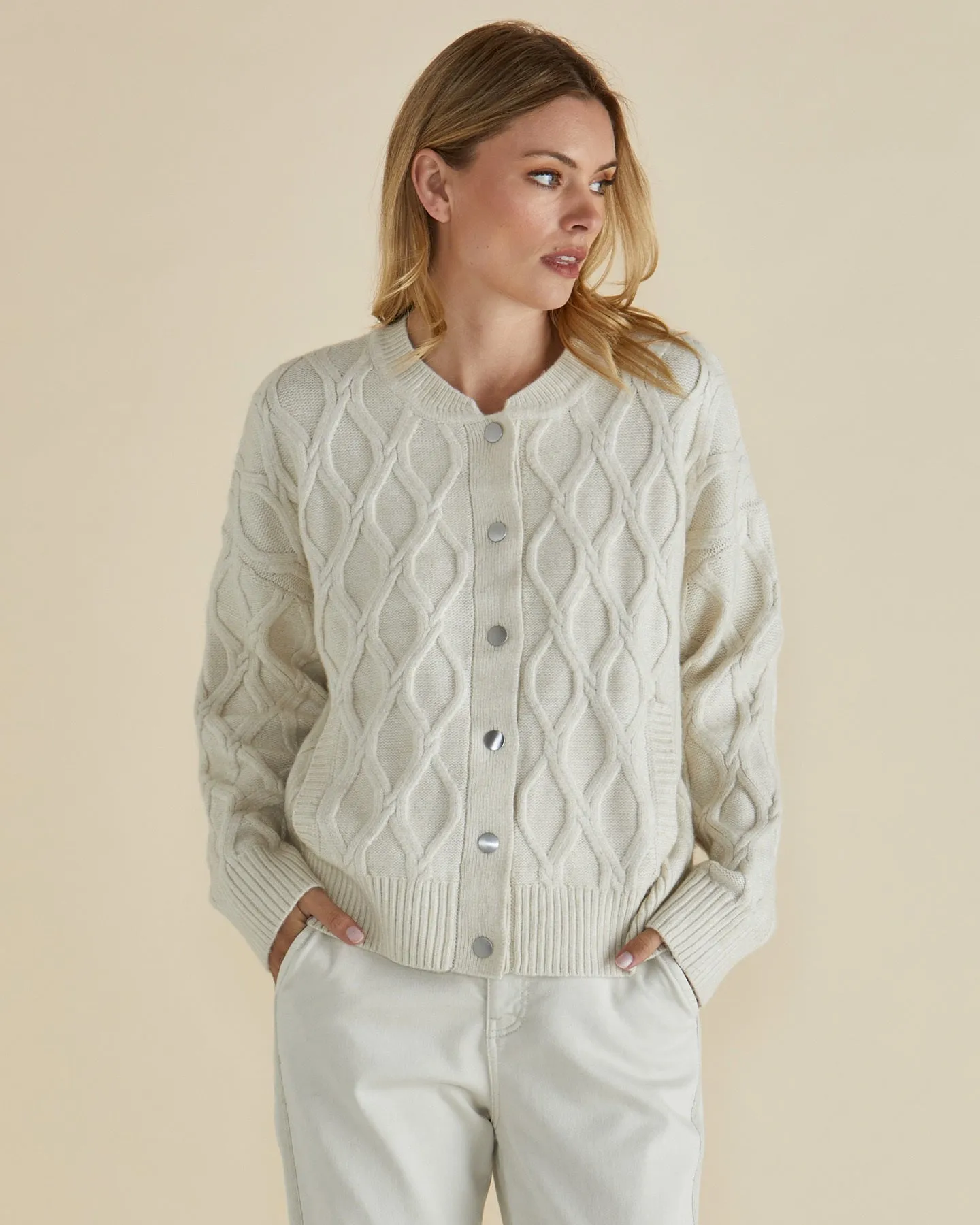 Celene Knit Cardigan Cream