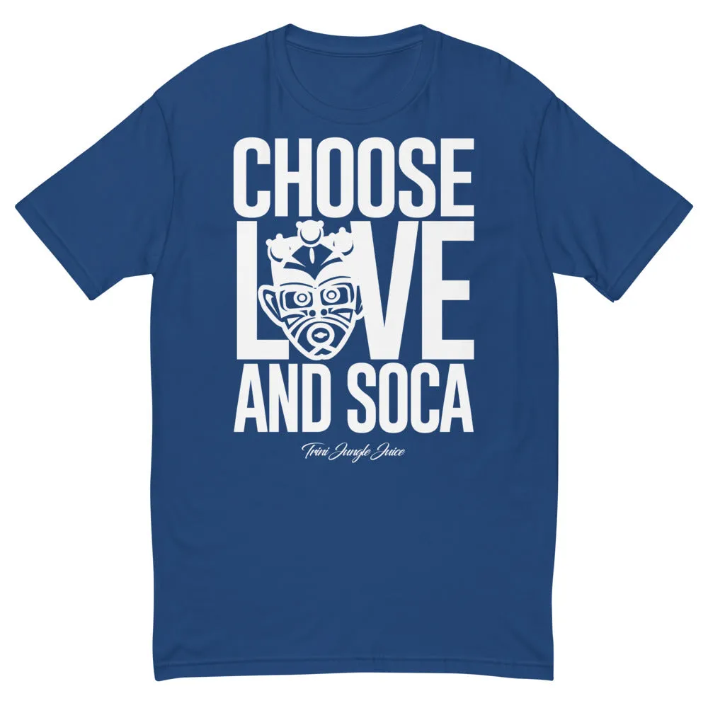 Choose LOVE and SOCA - Men's Premium Fitted T-Shirt