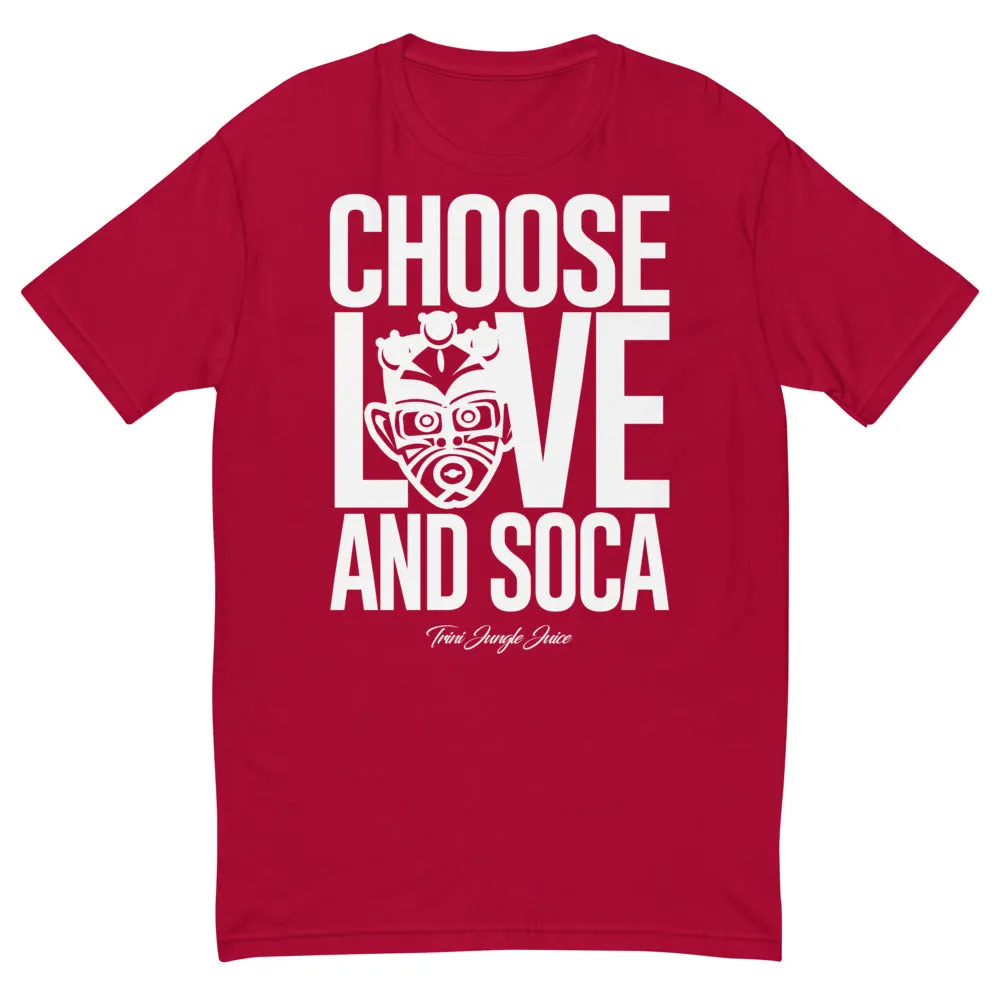 Choose LOVE and SOCA - Men's Premium Fitted T-Shirt