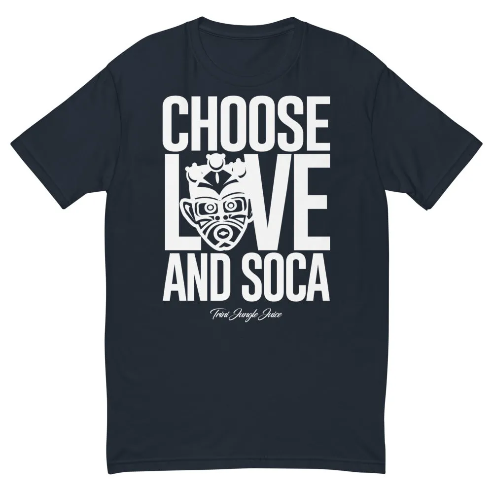 Choose LOVE and SOCA - Men's Premium Fitted T-Shirt
