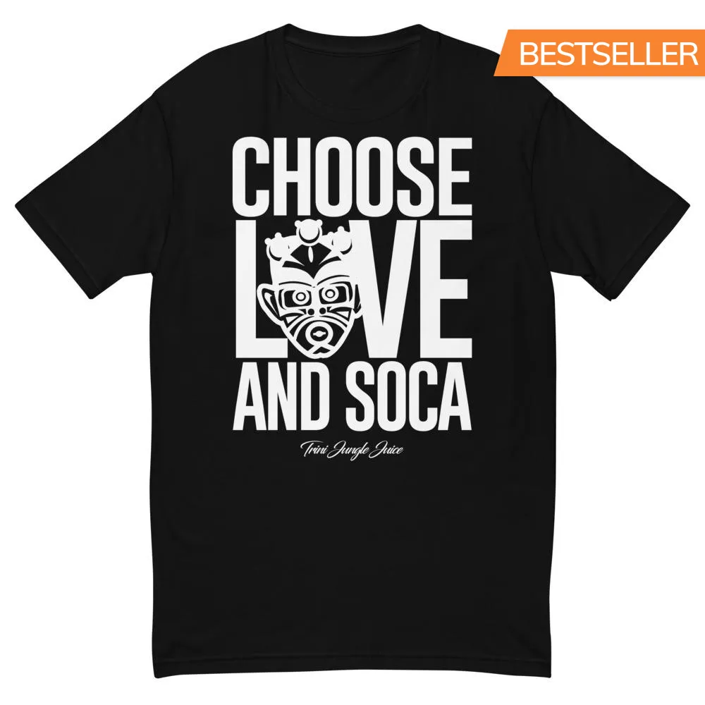Choose LOVE and SOCA - Men's Premium Fitted T-Shirt