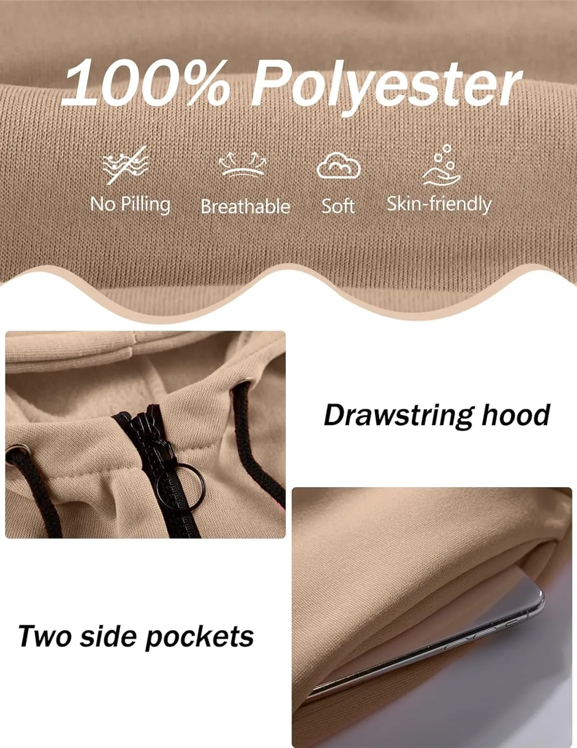 COZYPOIN Women Fleece Jumpsuits One Piece Outfits Hooded Sweatshirt Set High Waist Ladies Jumpsuit