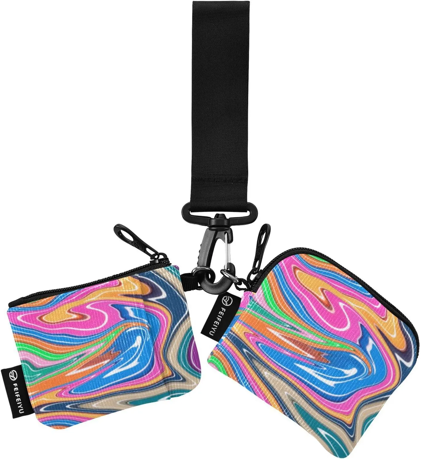 Creative Colorful Wristlet Keychain Wallets for Women Portable Small Coin Purse