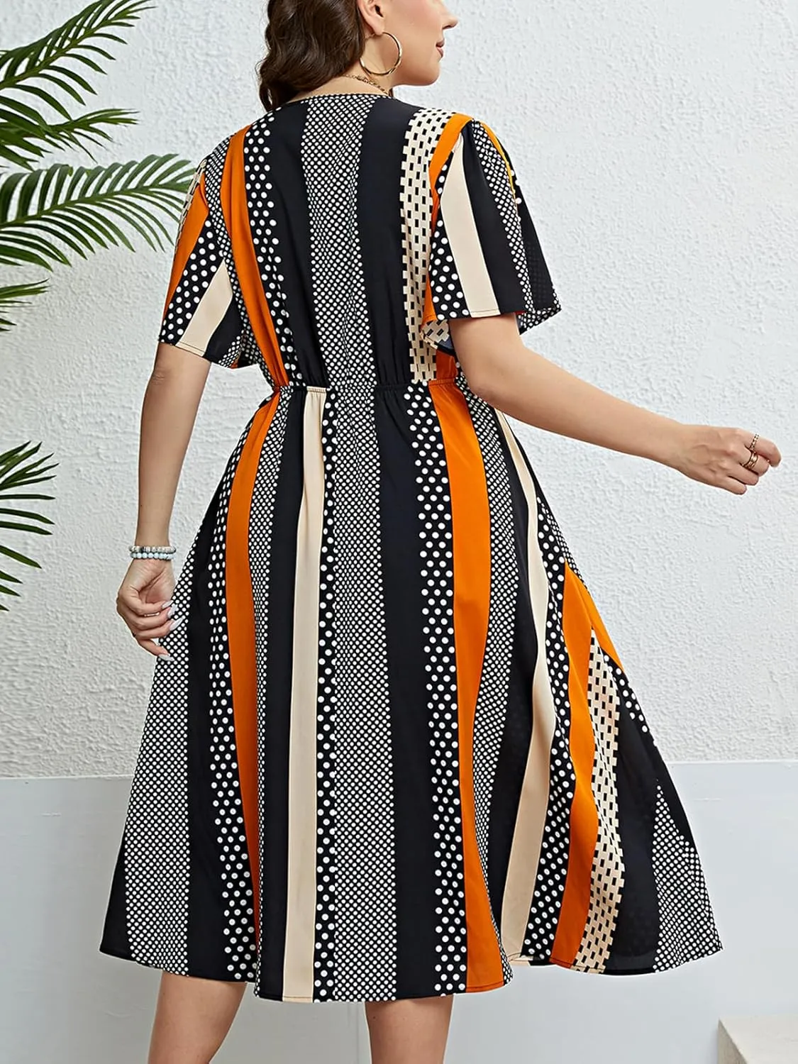 CUPSHE Womens Plus Size Dress 2024 Summer Bohemian Midi Dresses Flowy Beach Sundress