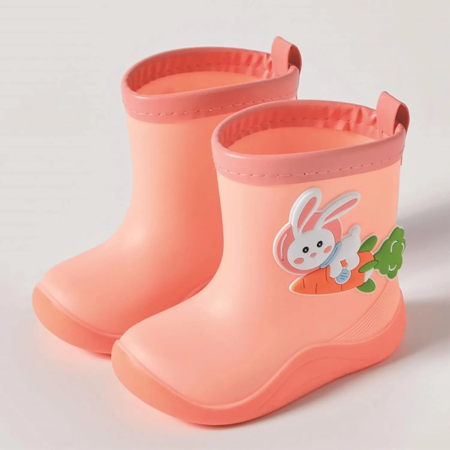 Cute Kids Rain Boots Toddler Rain Boots Infant Waterproo Rubber Mud Boots for Girls Boys with Easy-On Baby Moccasins