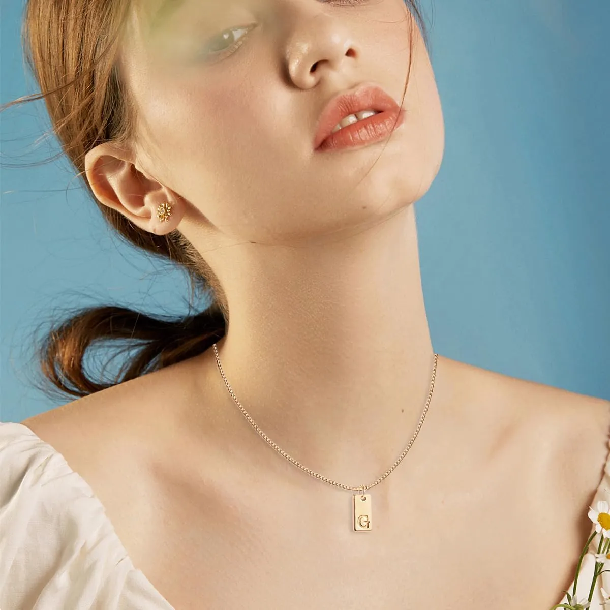 Dainty 14K Gold Initial Pendant Necklaces for Women Gold Plated Trendy Simple Personalized Letter Choker Necklaces Cute Name Necklaces Jewelry Gifts