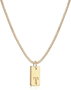Dainty 14K Gold Initial Pendant Necklaces for Women Gold Plated Trendy Simple Personalized Letter Choker Necklaces Cute Name Necklaces Jewelry Gifts