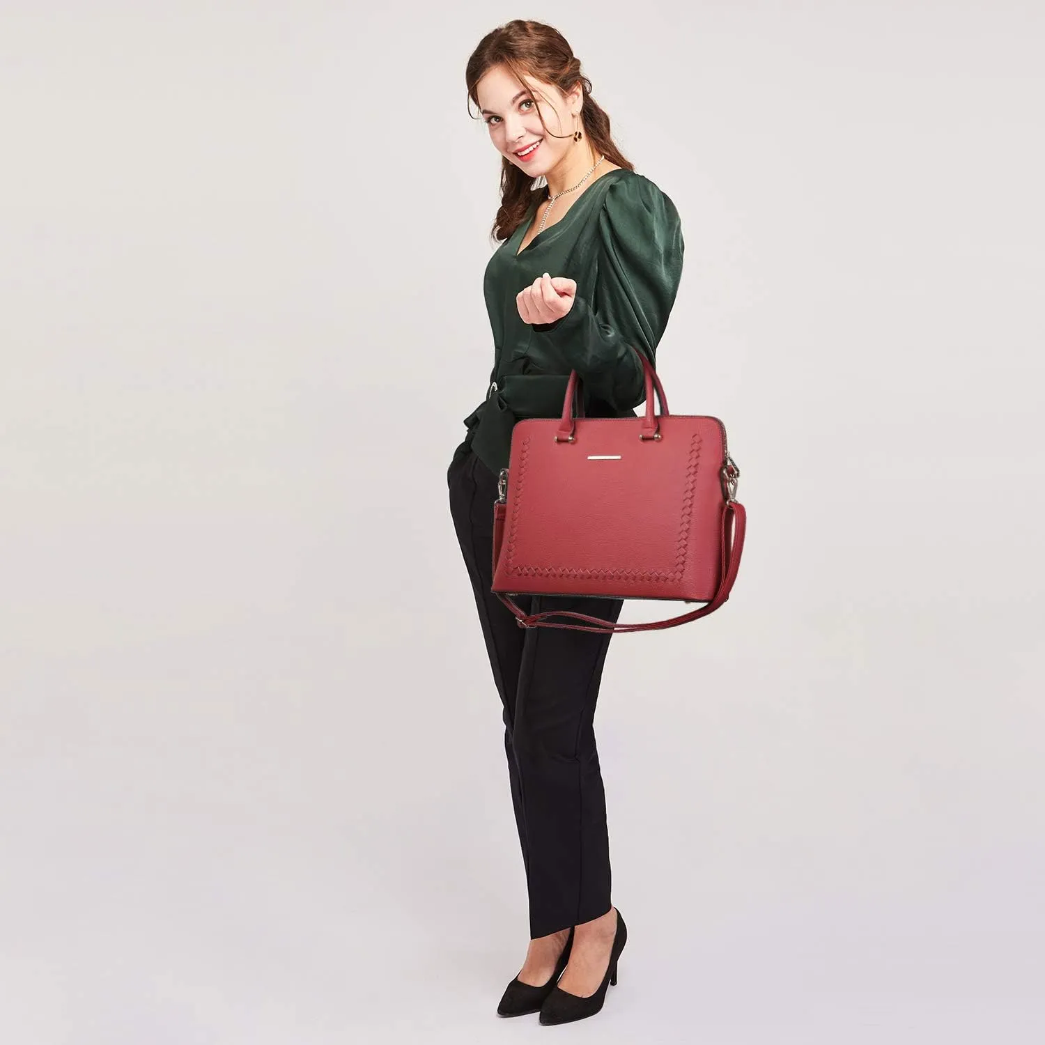 Dasein Laptop Bag for Women 14 Inch Computer Shoulder Bag Large Capacity Messenger Bag Business Office Professional Work Tote