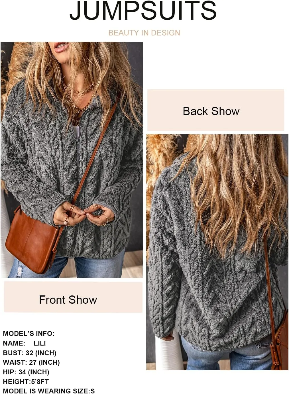 Dokotoo Winter Fleece Jacket for Women Oversized Zipper Up 2024 Stand Collar with Pockets Baggy Coats