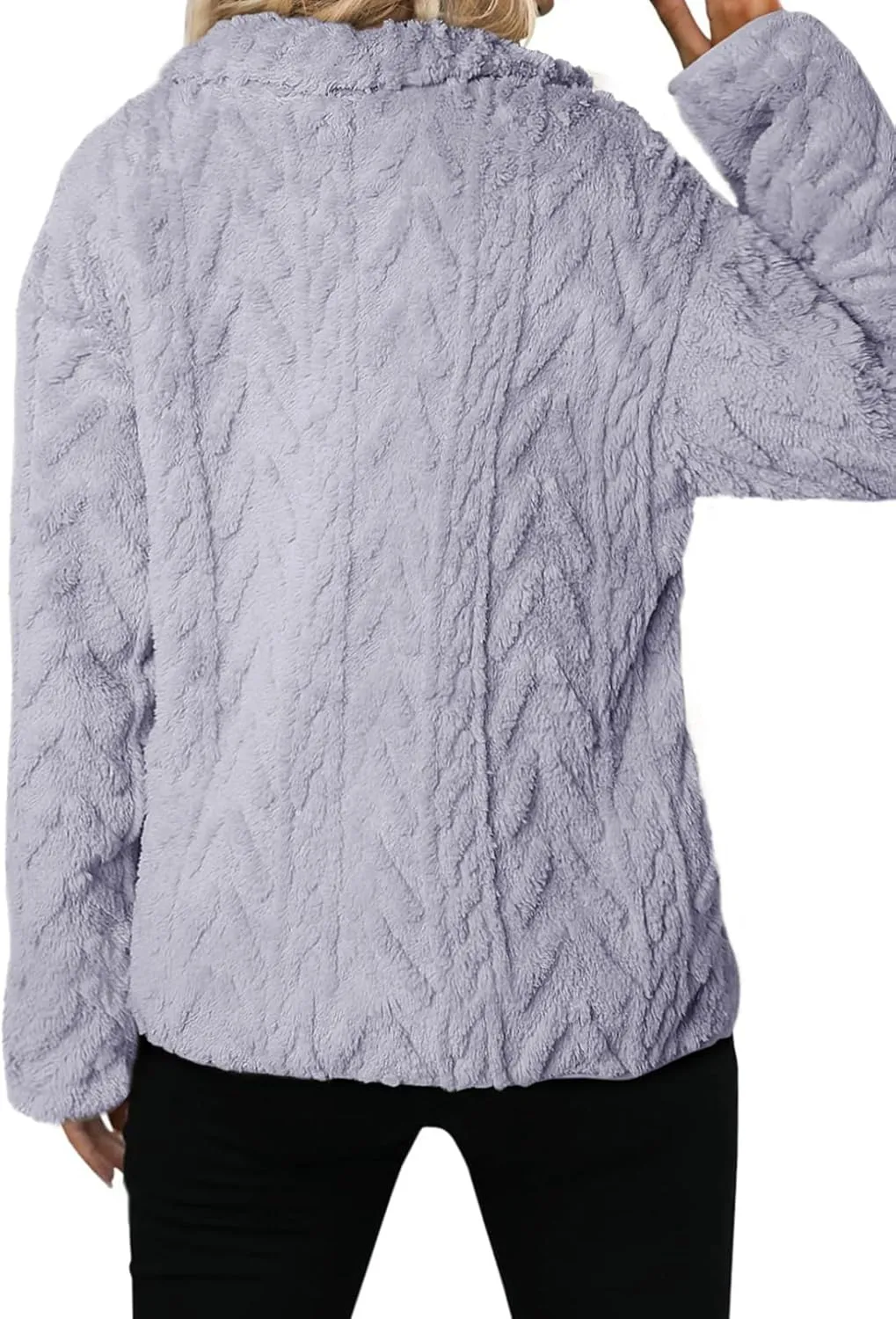 Dokotoo Winter Fleece Jacket for Women Oversized Zipper Up 2024 Stand Collar with Pockets Baggy Coats