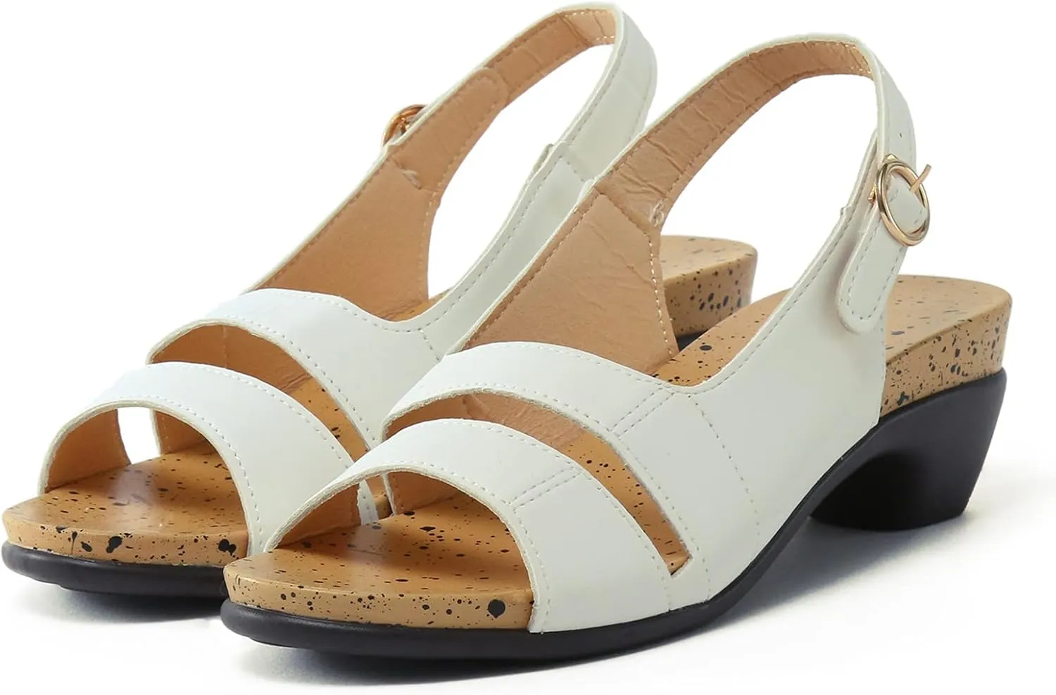 Eduavar Dressy Sandals Women, Sandals Women Orthopedic Sandals Dressy Open Toe Low Heel Sandals with Ankle Strap