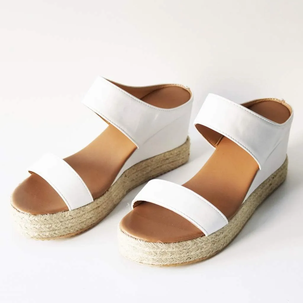 Eduavar Orthopedic Sandals for Women, Sandals Women Comfortable Espadrille Platform Wedge Sandals Summer Slip On Sandals