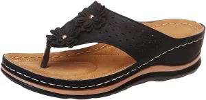 Eduavar Orthopedic Sandals for Women, Womens Sandals Comfortable Flip Flops Summer Beach Wedge Sandals with Arch Support