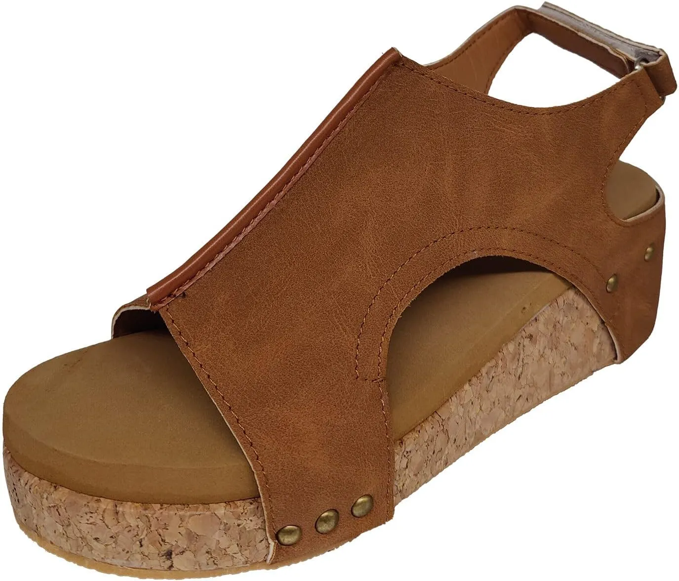 Eduavar Orthopedic Sandals for Women, Womens Sandals Comfortable Summer Casual Platform Wedge Sandals Peep Toe Sandals Shoes