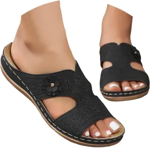 Eduavar Sandals for Women 2025 Orthopedic Slide Sandals Orthotic Comfortable Walking Non-Slip Sole Shoes with Arch Support