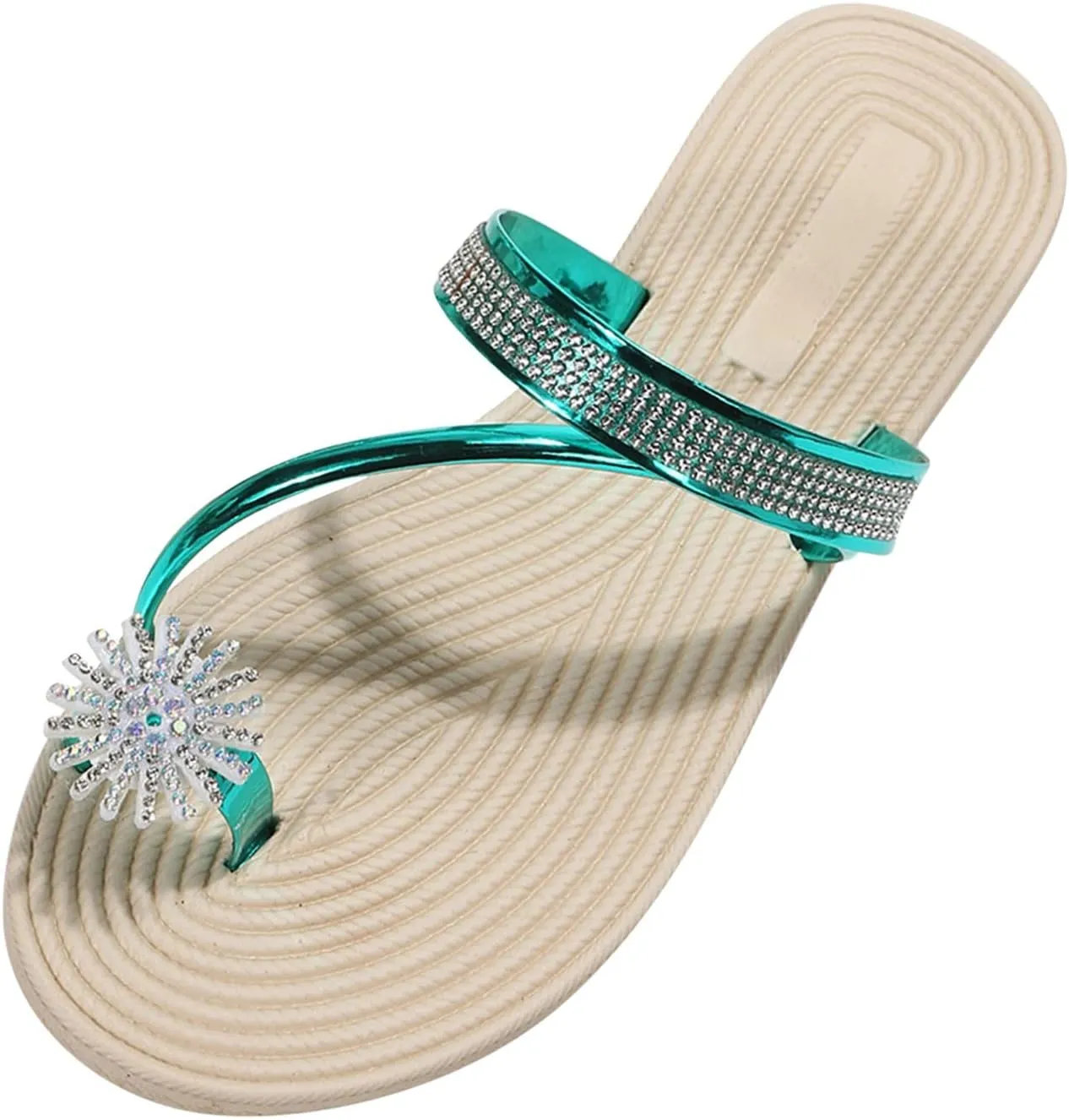 Eduavar Sandals for Women Dressy, Orthopedic Sandals for Women Falt Women Ring Toe Sandals Slippers Anti-Slip Shoes