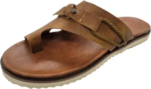 Eduavar Sandals Women Dressy Summer Flat, Orthopedic Sandals for Women Casual Leather Open Toe Flip Flops Sandals Slippers