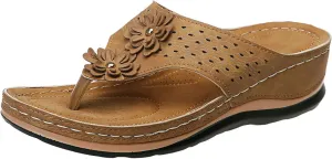 Eduavar Sandals Women Dressy Summer Flat, Orthopedic Sandals for Women Casual Open Toe Flip Flops Sandals Summer Beach Sandal