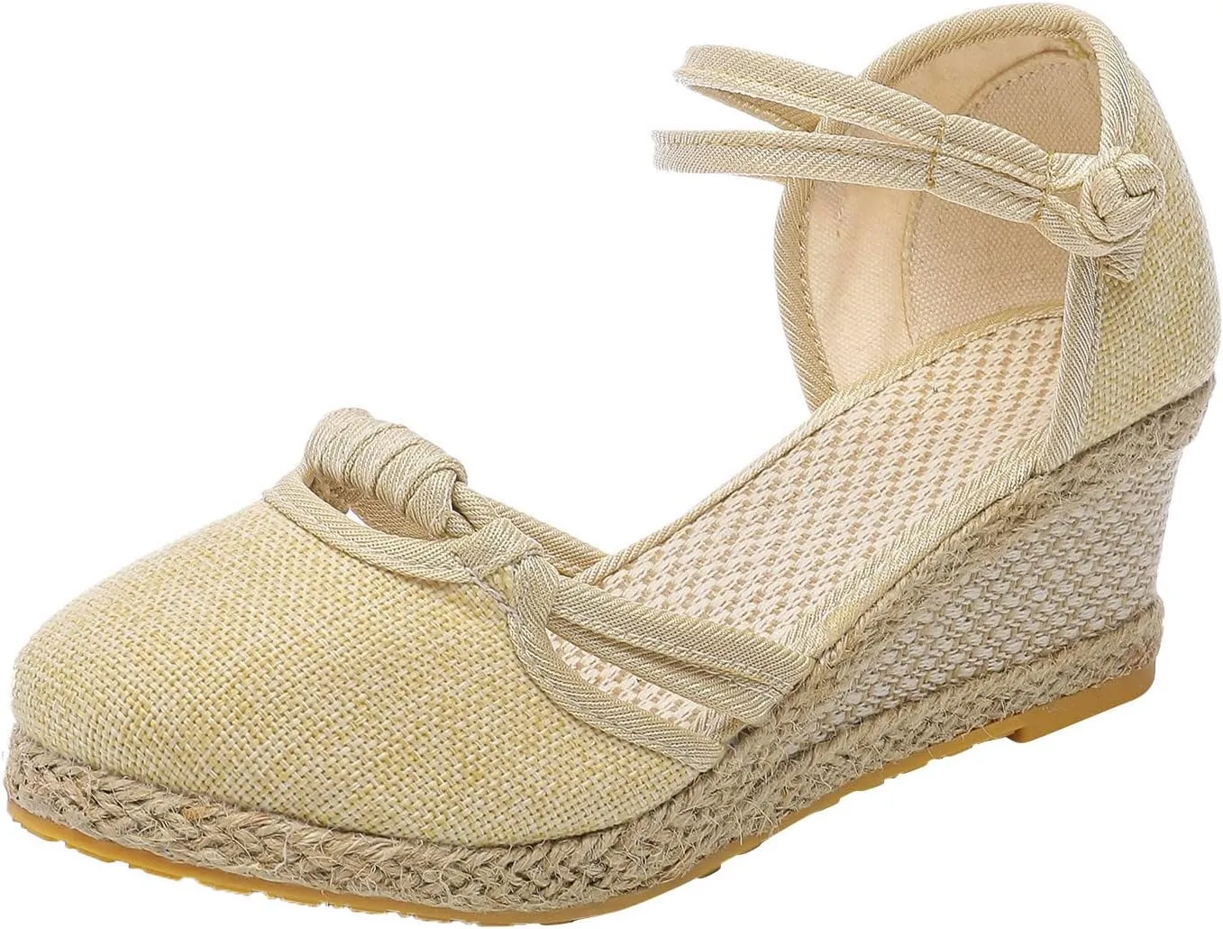 Eduavar Summer Sandals for Women, Orthopedic Sandals for Women Comfy Espadrille Wedge Platform Sandal Close Toe Shoes