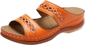 Eduavar Wedge Sandals for Women Dressy, Womens Sandals Comfortable Slip On Sandals Open Toe Slip On Walking Sandals Shoes