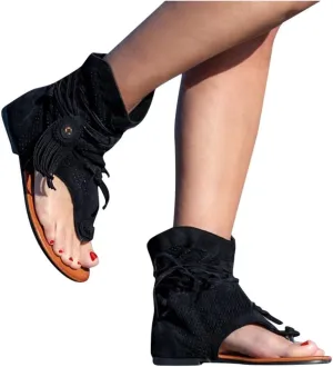 Eduavar Wedge Sandals for Women, Sandals Women Dressy Summer Floral Flip Flops Summer Outdoor Flat Sandals Slippers